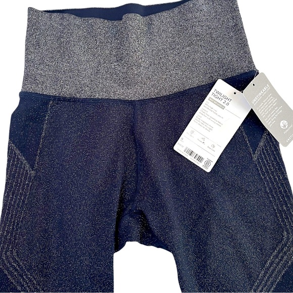 ATHLETA Navy Twilight Tight 2.0 high rise leggings sparkly size S NWT - Picture 4 of 10
